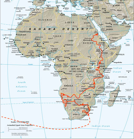 Itinéraire de l'Amérique du Sud